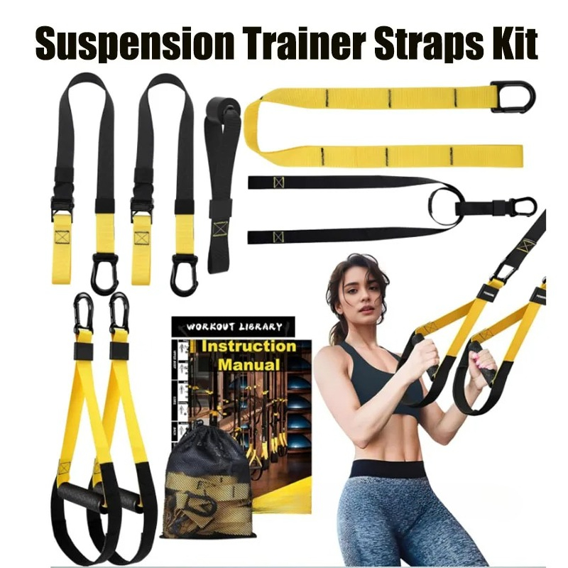 Suspension Trainer Trx - مجموعة أحزمة تدريب التعليق الكاملة للجسم،